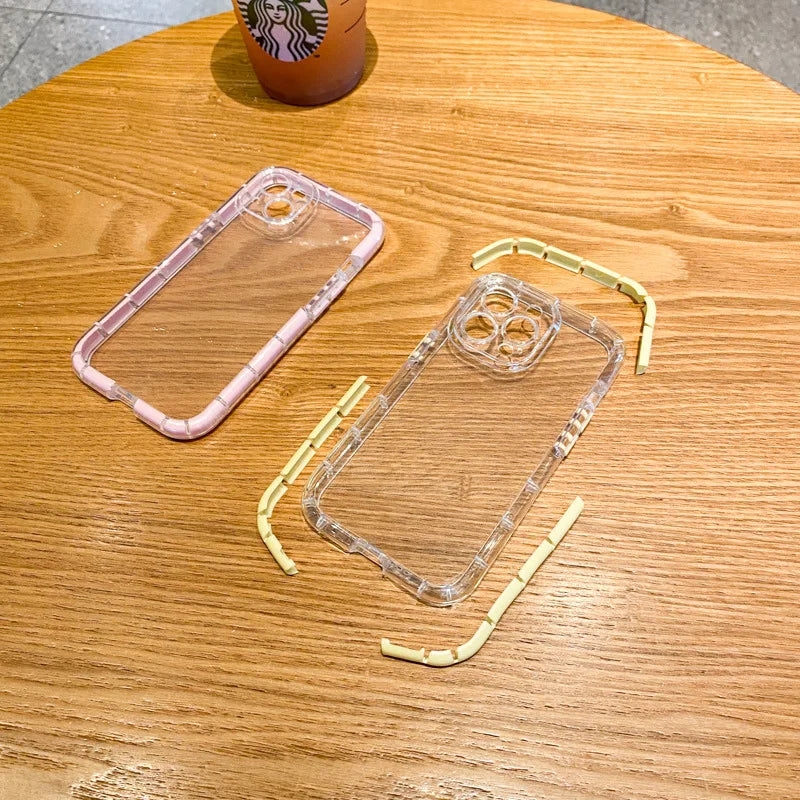 Luxury Transparent Shockproof Phone Case, Clear Night Light Bumper Cover