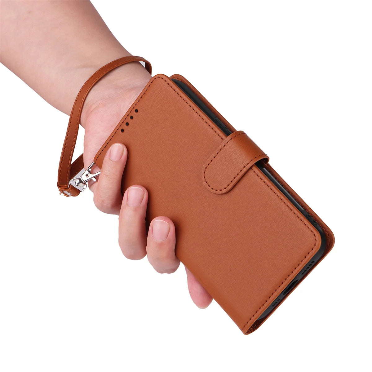 2-in-1 Detachable Magnetic Leather Wallet Case for Samsung Galaxy S24 Ultra｜Shockproof, Wireless Charging, Wrist Strap