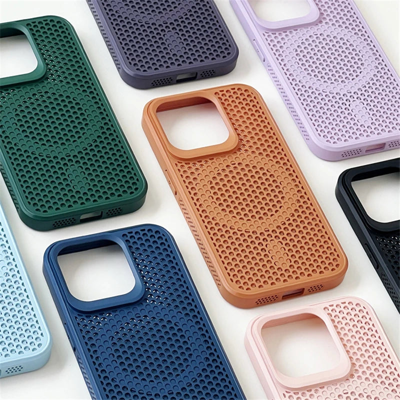 Heat Dissipation Mesh For Magsafe Magnetic Case For iPhone Cooling Breathable Wireless Charging