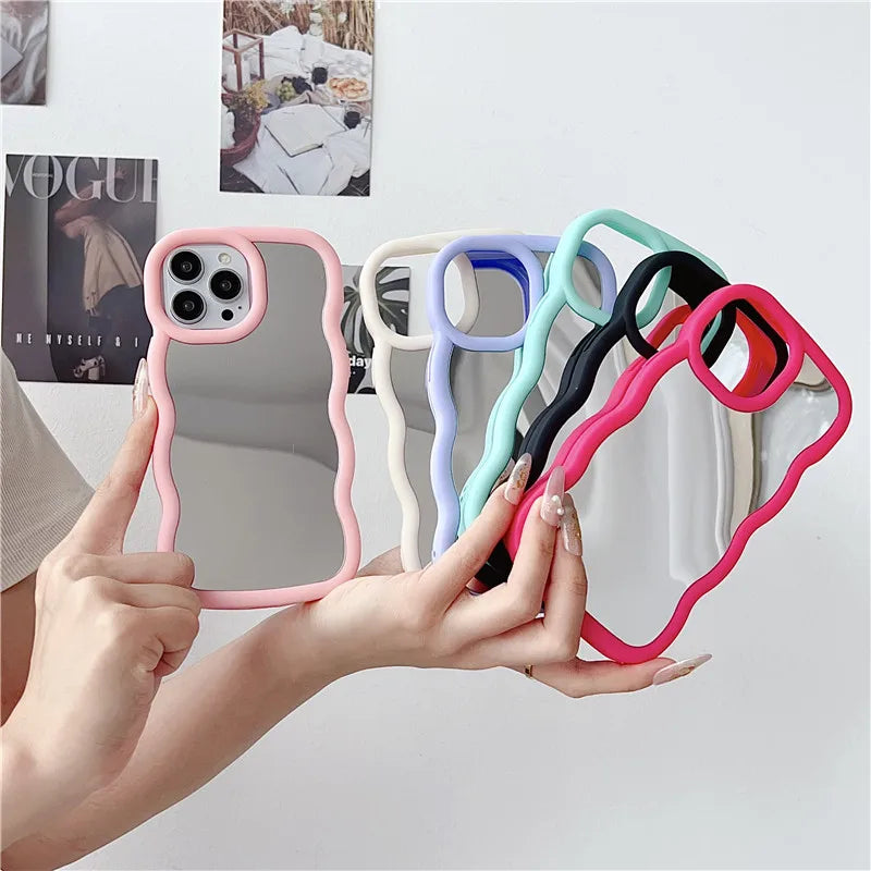 Candy Color Mirror Phone Case For iphone Silicone Soft TPU Back Cover