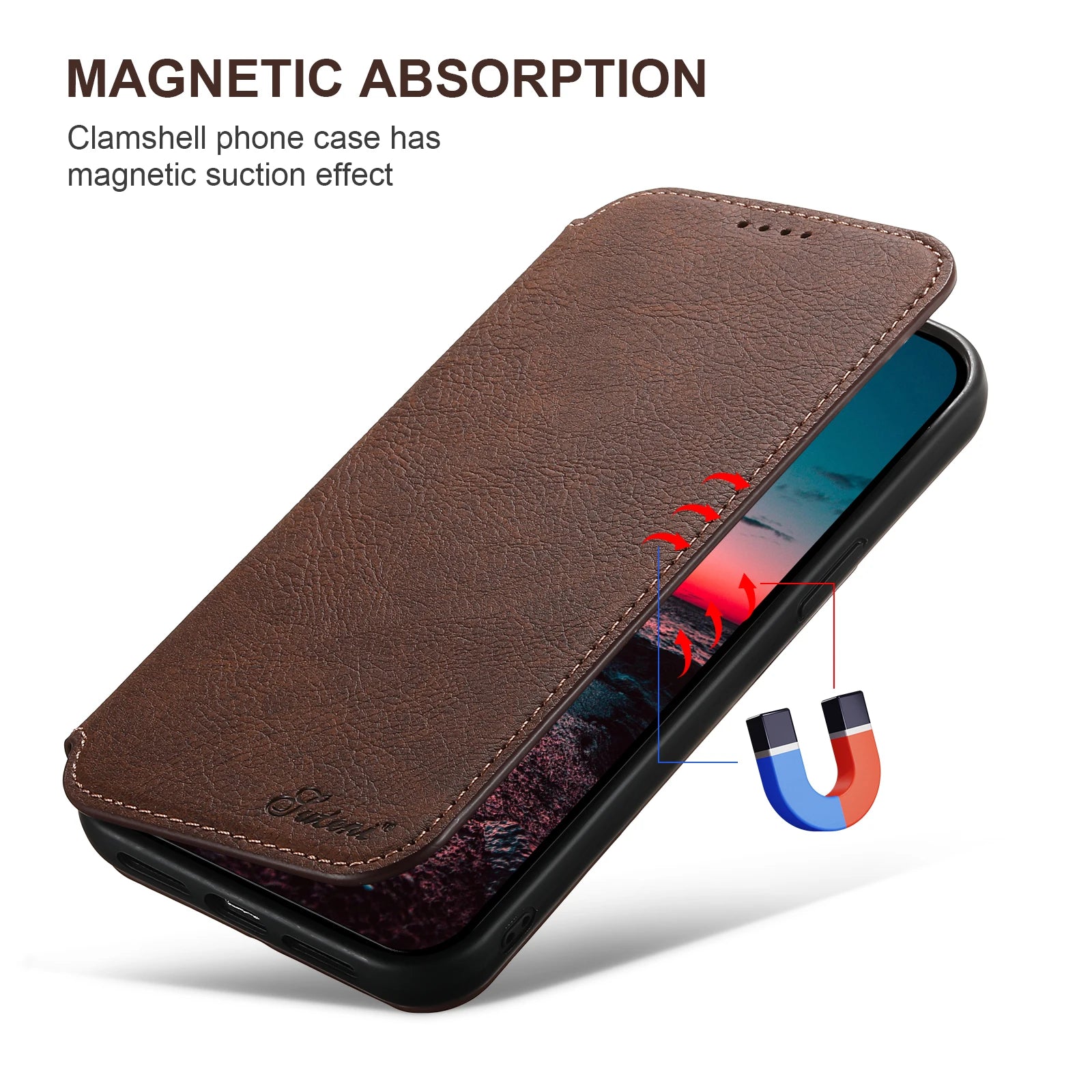 Flip Wallet Phone Case with Cards Slot Wireless Charging Case for iPhone 16 15 14 13 12 11 Pro Max Plus, Premium Leather