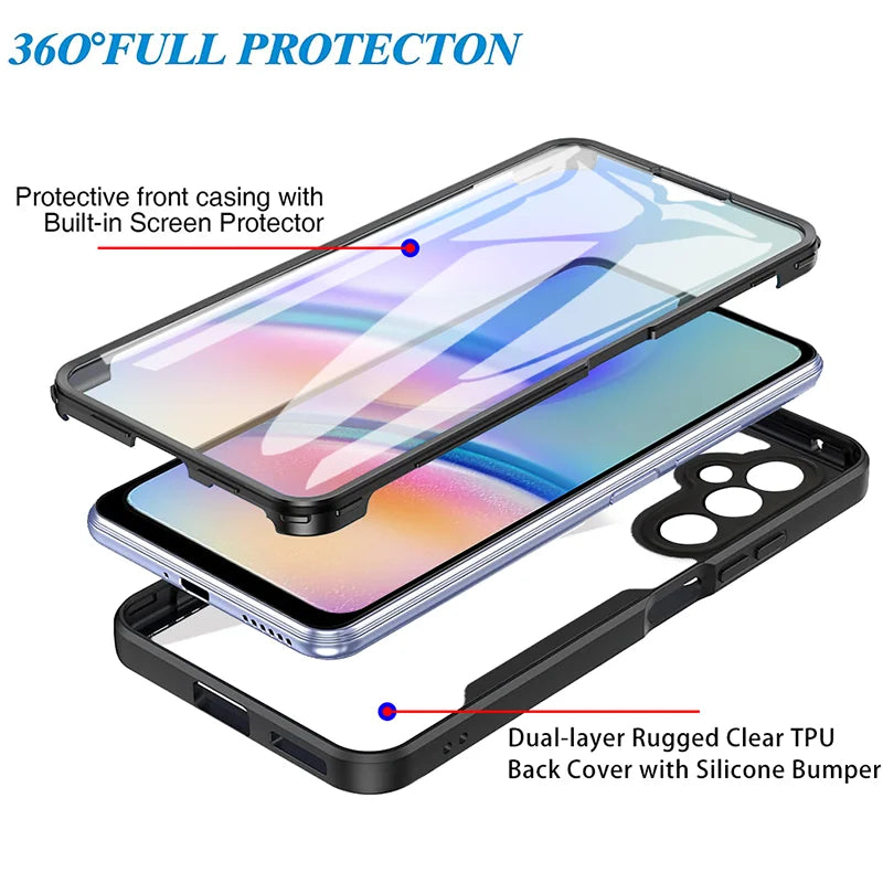 360 Full Body Silicone Shockproof Phone Case  For Samsung Galaxy A Series