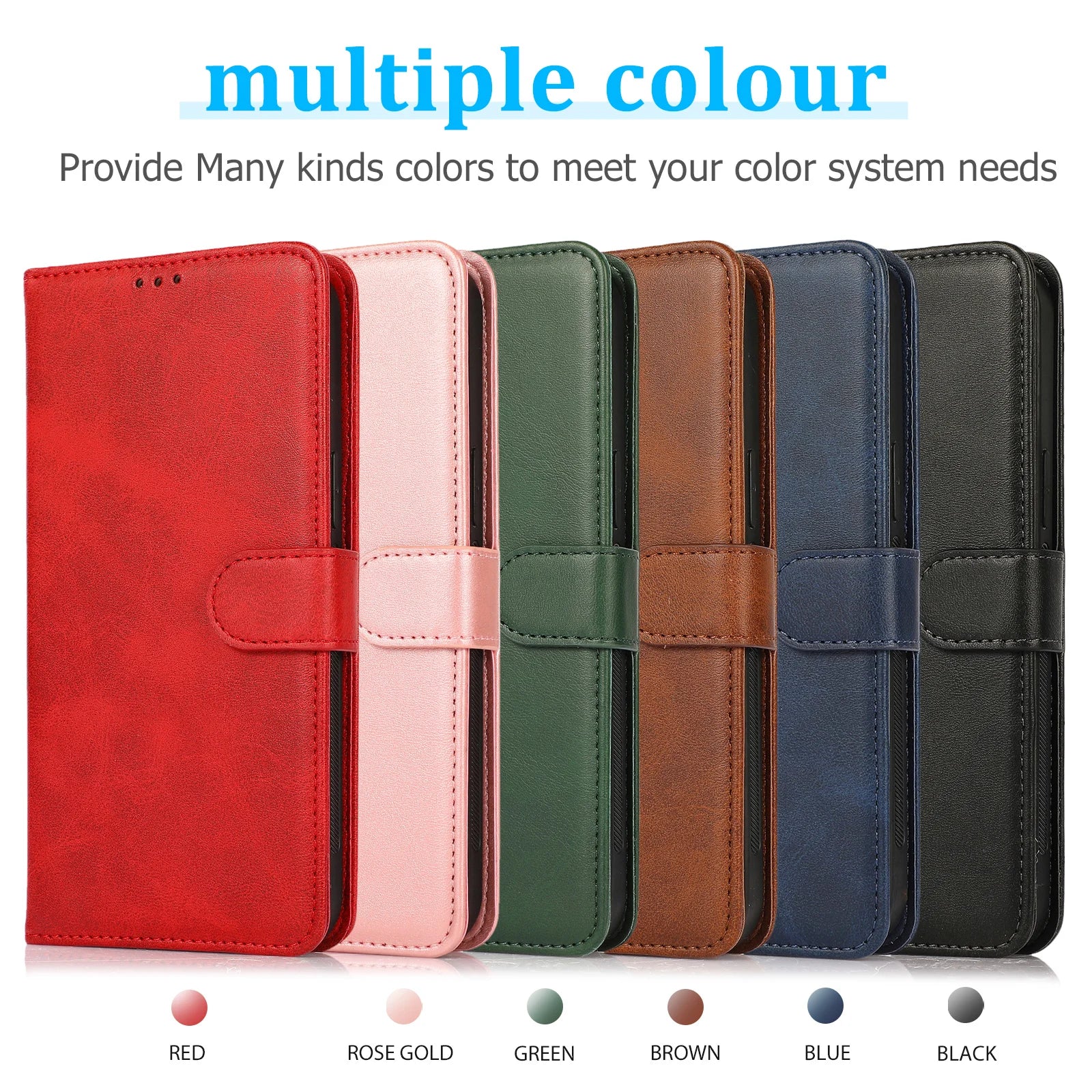 2 in 1 Magnetic Flip Leather Wallet Case for iPhone Card Slot Detachable Cover