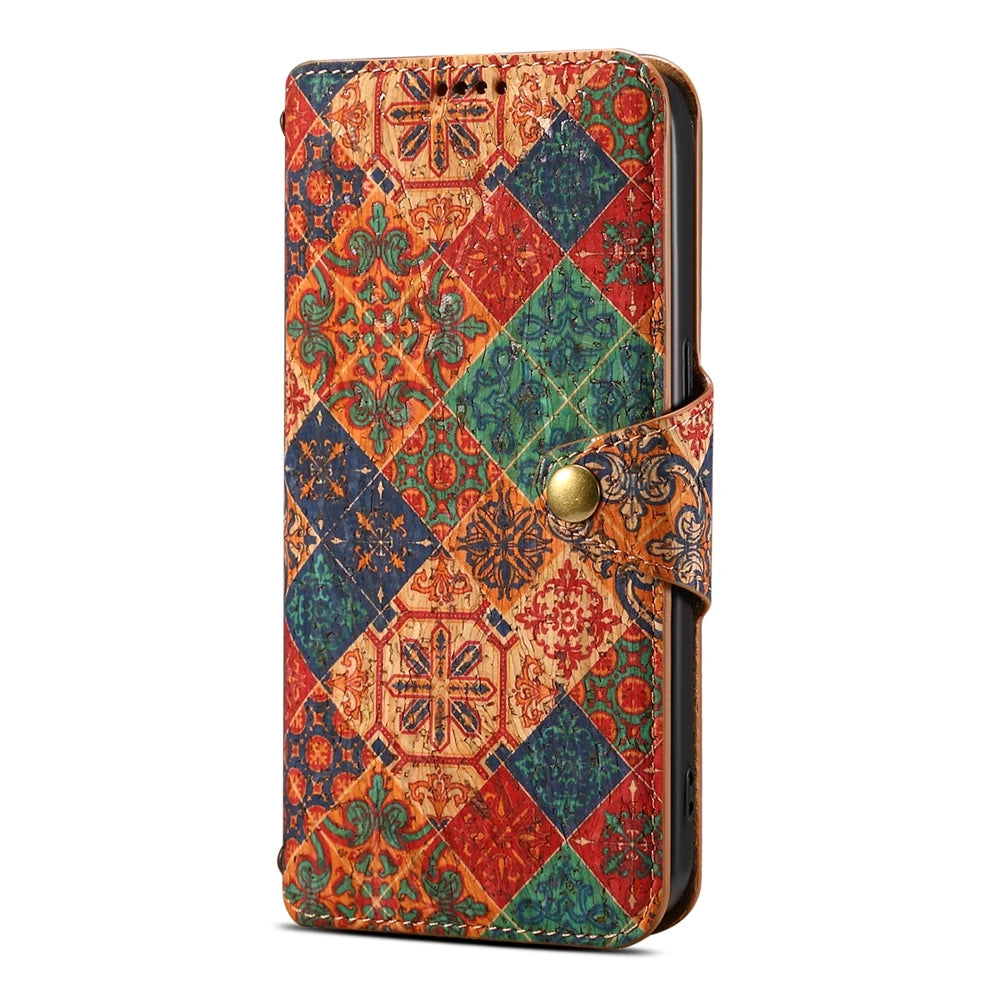 Leather Wallet Four Seasons Totem Phone Case for iPhone High Quality Flip PU Cover Case