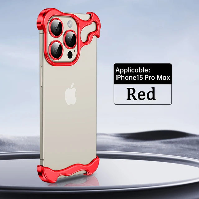 Irregular Aluminum Alloy Corner Pads Phone Case For iPhone | Lens Protection Shockproof Metal Bumper Cover