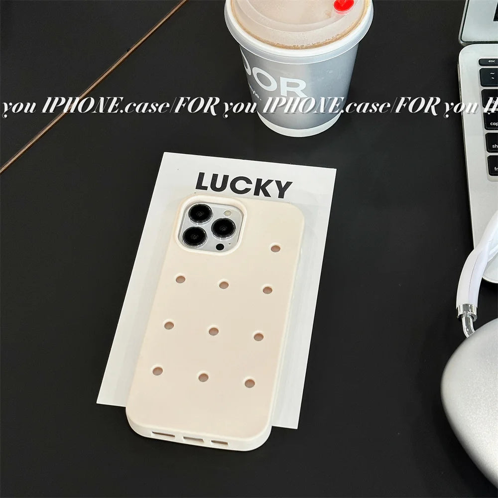 Candy Color Holes Silicone Phone Case for iPhone Shockproof Soft TPU Back Cover