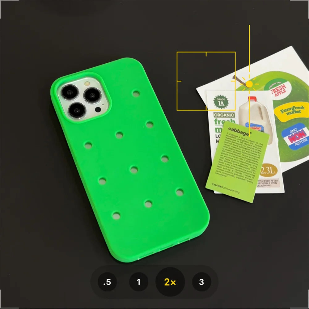 Candy Color Holes Silicone Phone Case for iPhone Shockproof Soft TPU Back Cover