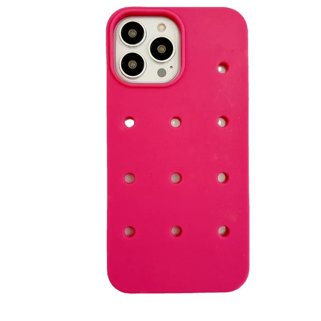 Candy Color Holes Silicone Phone Case for iPhone Shockproof Soft TPU Back Cover