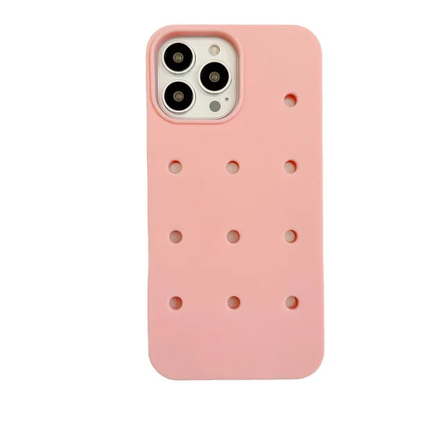 Candy Color Holes Silicone Phone Case for iPhone Shockproof Soft TPU Back Cover