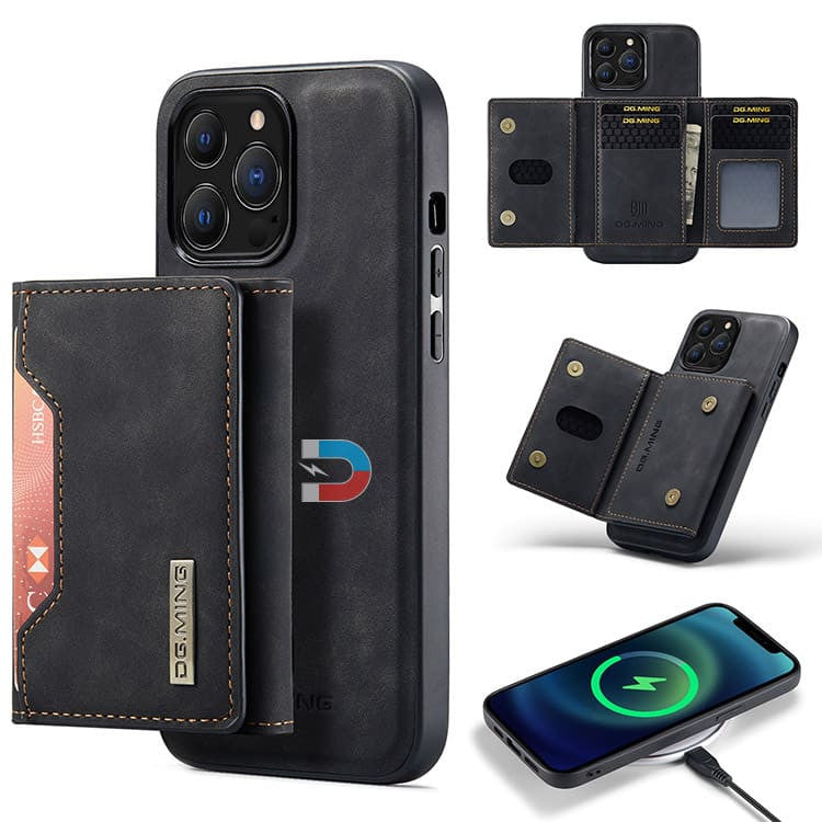 Wallet Case Card Slots Wallet Cover Wireless Charging -Leather
