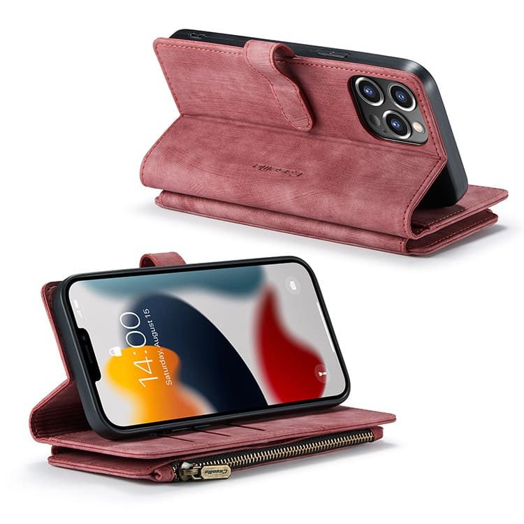 Detachable Folio Flip Crossbody Wallet Phone Case - Casebus Classic Wallet Phone  Case, 13 Card Slots 2 Purse 1 Zipper, Detachable - SOLANA - Casebus